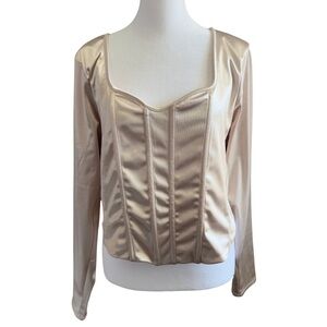 Barbiecore Body Contour Cream Blouse